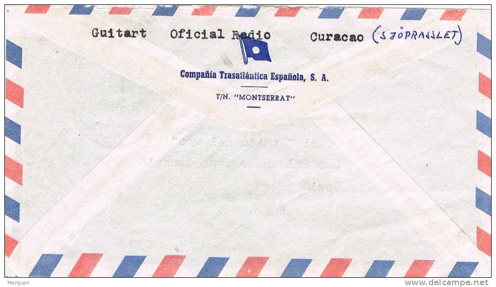 Carta Compañia Trasatlantica Española. BARCO Desde Curaçao - Storia Postale