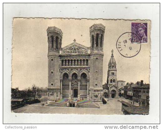 Cp, 69, Lyon, Notre-Dame De Fourvière, La Façade, Voyagée 1941 - Autres & Non Classés