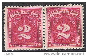 N187.-.C U B A .- .1914 .-. EDIF # : 6 - MNH - PAIR -  TASA POR COBRAR . - Portomarken