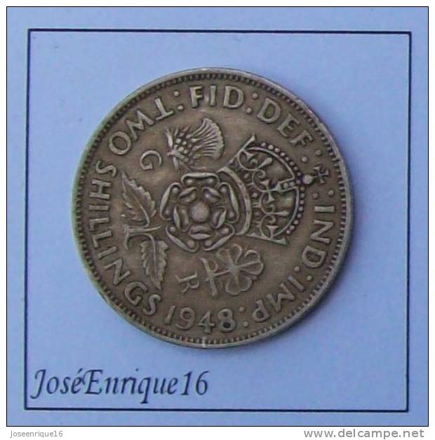 MONEDA GRAN BRETAÑA, 1948. 2 SHILLINGS - J. 1 Florin / 2 Schillings