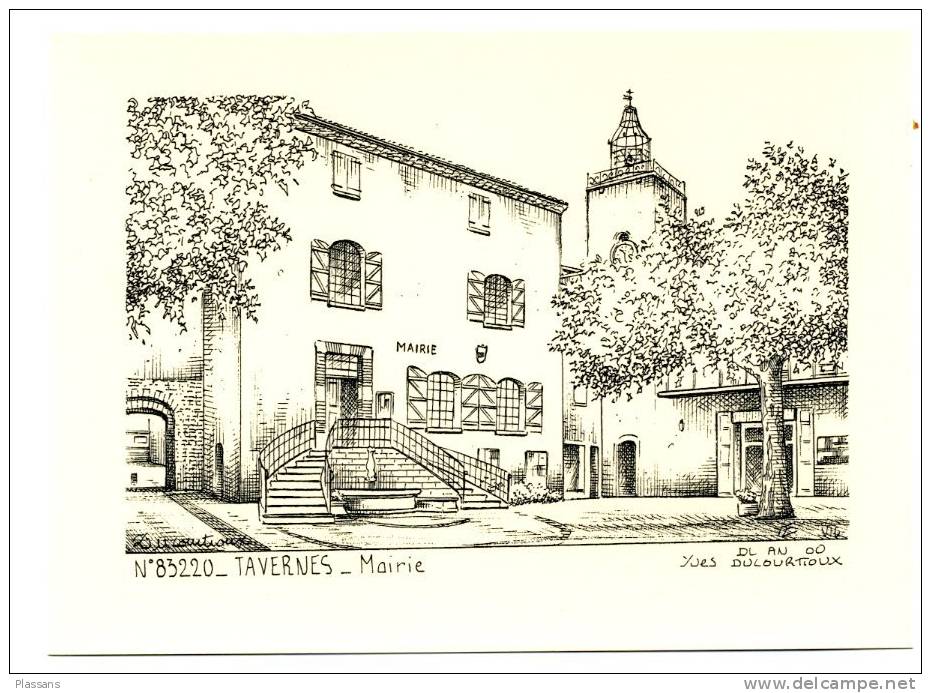 TAVERNES ( Var )  . La Mairie. Dessin - Tavernes