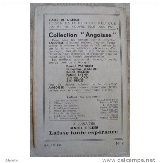 ANGOISSE L AILE DE L ABIME KELLER FLEUVE NOIR E.O 1955 - Griezelroman