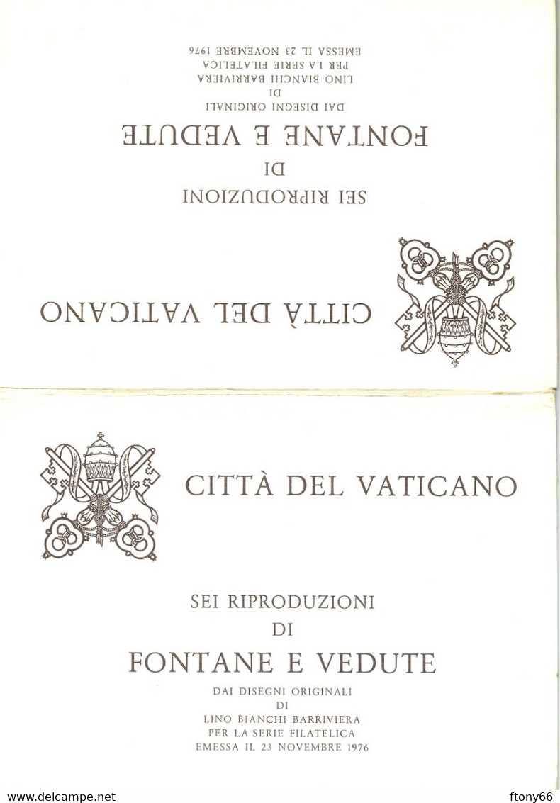 1978 Vaticano KIT Nr. 6 Cartoline Postali  Lire 130  Fontane E Vedute - Nuove/New - Entiers Postaux