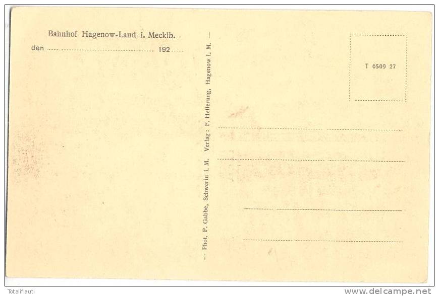 Hagenow Mecklenburg Bahnhof Bahnsteig E Wartesaal I. Und II. Klasse TOP-Erhaltung Um 1920 - Hagenow