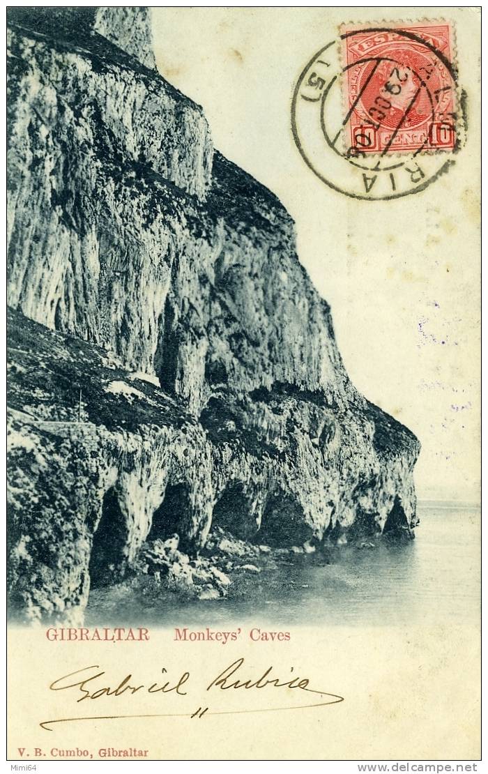 GIBRALTAR .  MONKEYS CAVES . - Gibraltar