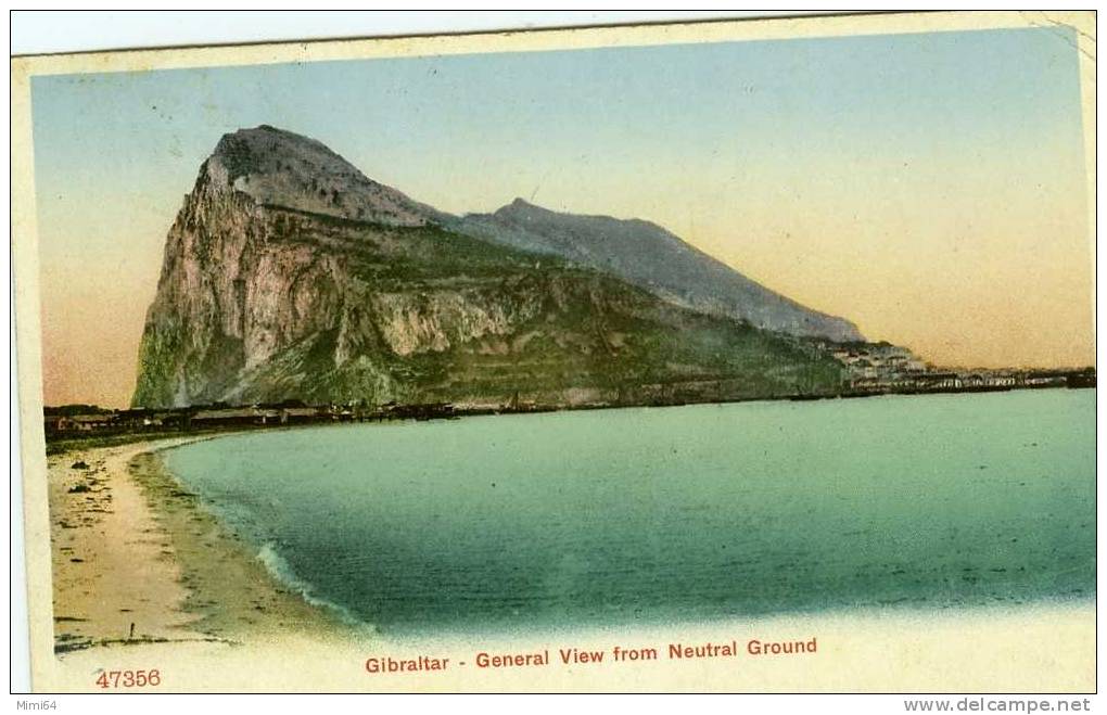 GIBRALTAR .  GENERAL VIEW FROM NEUTRAL GROUND . - Gibraltar