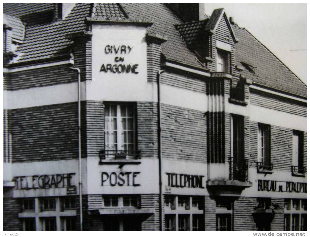 RARE Cpsm 51 GIVRY En ARGONNE , LA POSTE,Pharmacie - Givry En Argonne