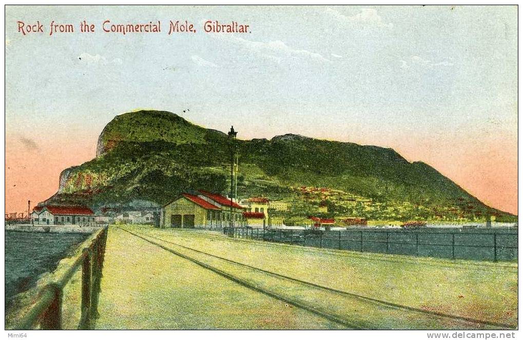 GIBRALTAR .   ROCK FROM  THE COMMERCIAL MOLE . - Gibilterra