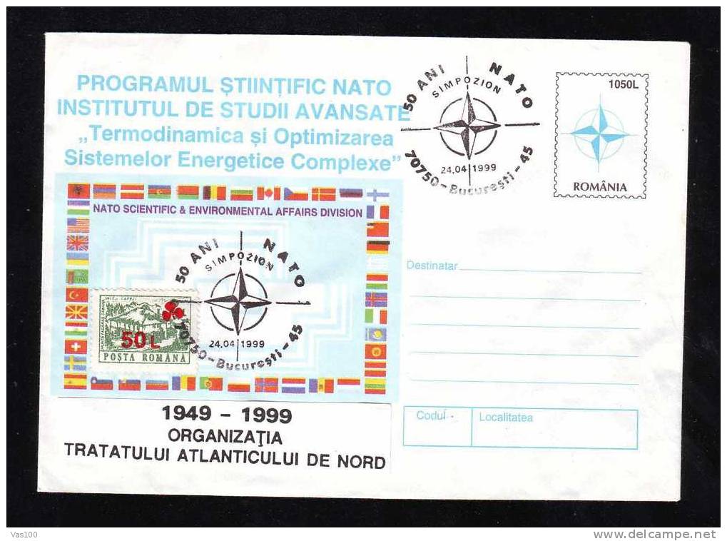 Romania 1999 Rare Enteire Postal PMK NATO Scientific & Environmental Affairs Division. - OTAN