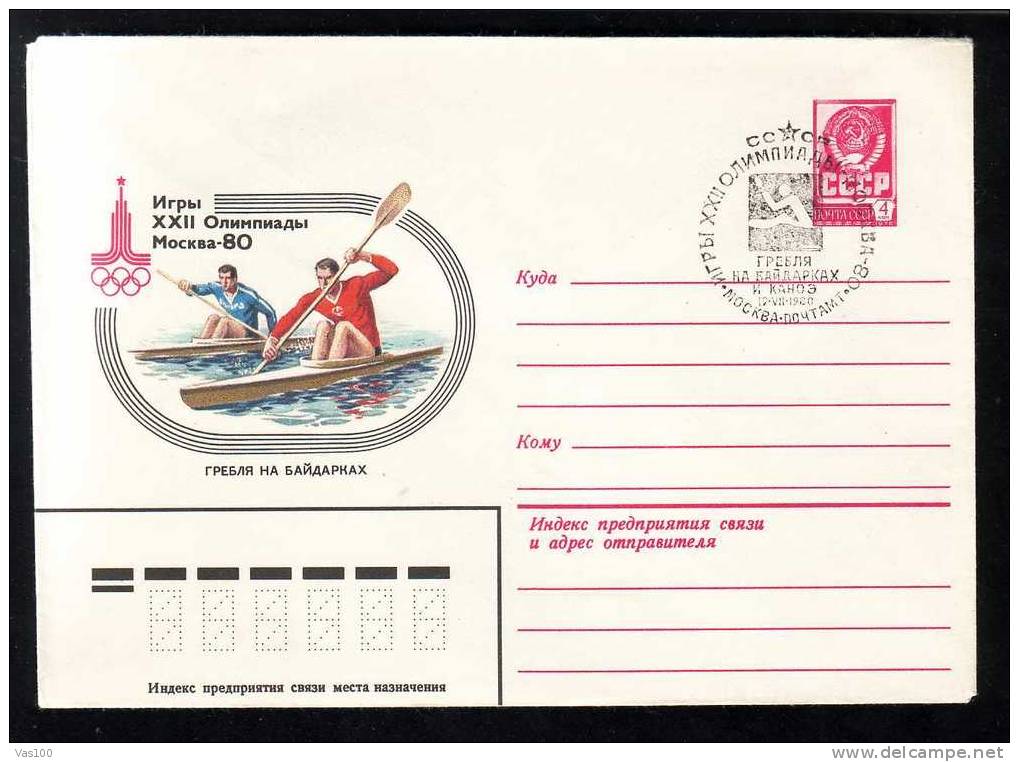 RUSSIA 1980 Cover, Postal Stationery With  Rowing  Rare PMK . - Canoe