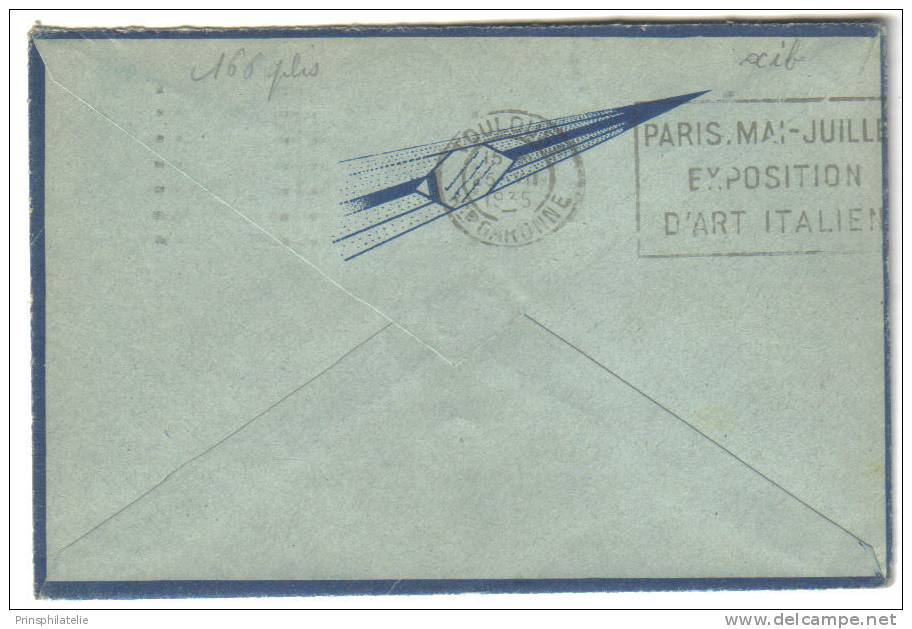 LETTRE AIR BLEU SIGNEE DU PILOTE DHE AU DEPART DE  PARIS 1935 - 1960-.... Brieven & Documenten