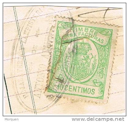 Timbre De Facturas 10 Cts Verde Claro. Barcelona - Fiscaux