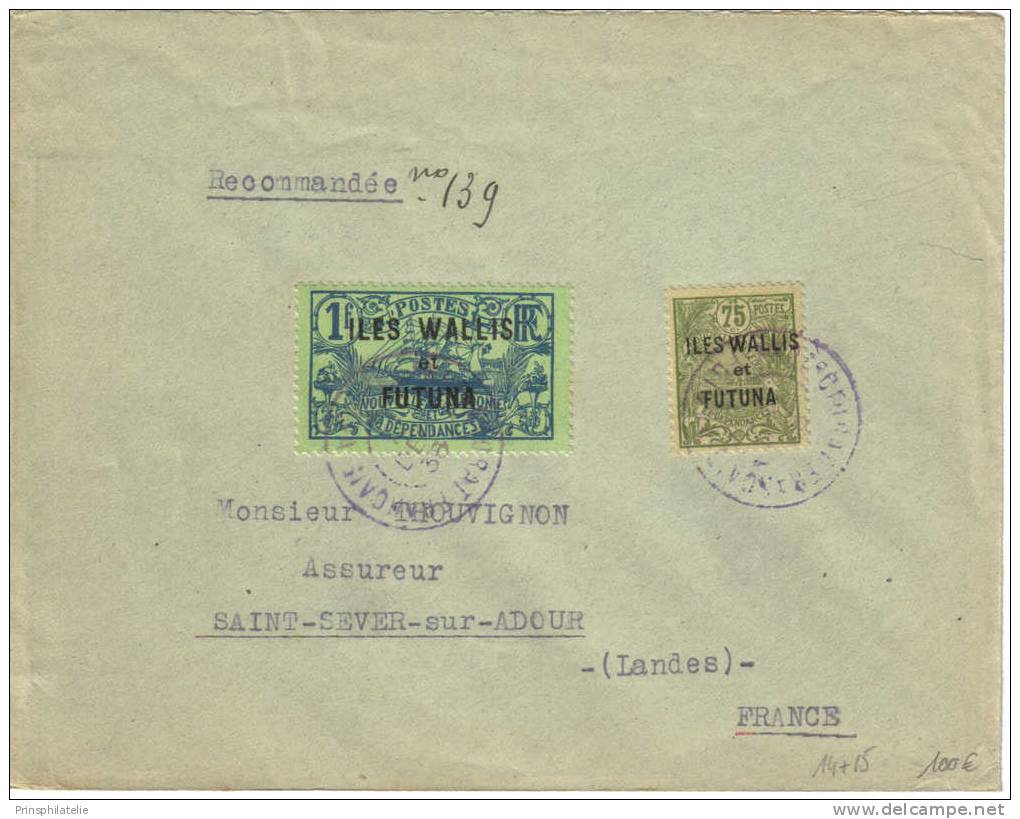 LETTRE RECOMMANDEE DE FUTUNA 1936 - Other & Unclassified