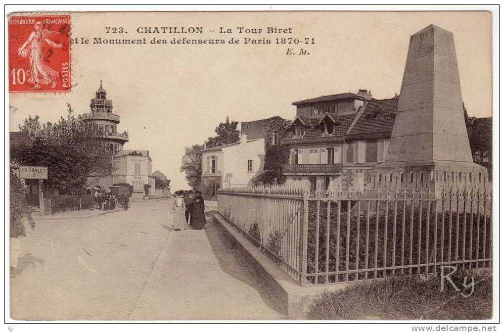 92 Hauts-de-Seine - Châtillon - La Tour Biret Et Le Monument Des Défenseurs De Paris 1870-71 - CPA Be - Châtillon