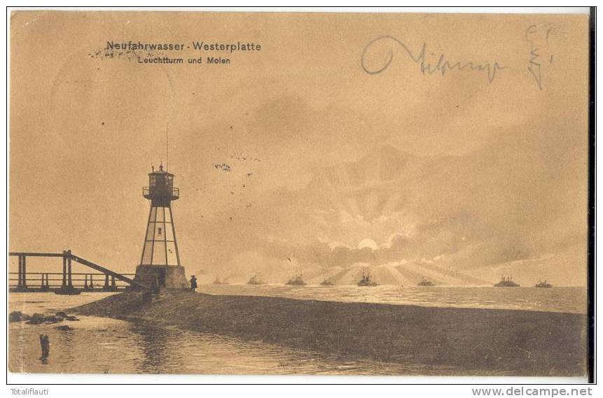 Danzig Neufahrwasser Westerplatte Leuchtturm Marine 11.7.1906 - Danzig