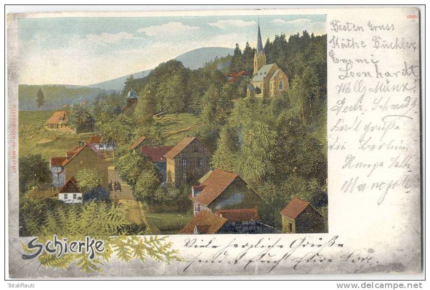 Schierke Harz Color Brocken Blick Belebt Tannenzweig 5.10.1903 Gelaufen - Harzgerode