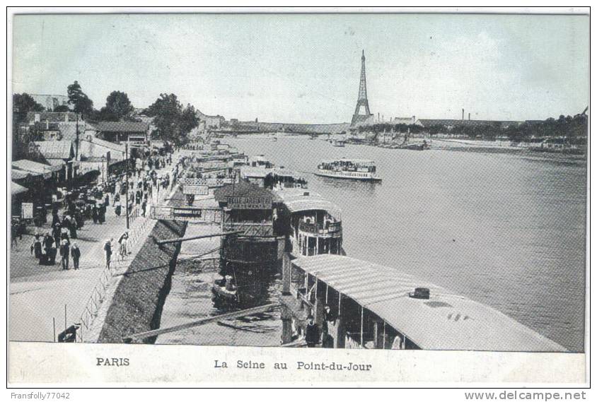 FRANCE - PARIS - LA SEINE - AU POINT-DU-JOUR - LOTS OF BOATS & TOURISTS - The River Seine And Its Banks