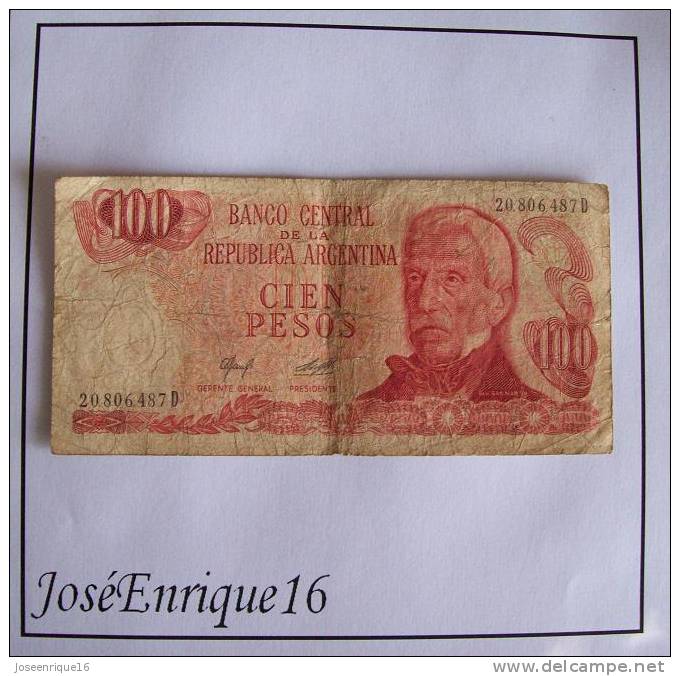 CIEN PESOS ARGENTINA IMAGEN GRAL. SAN MARTIN - Argentine