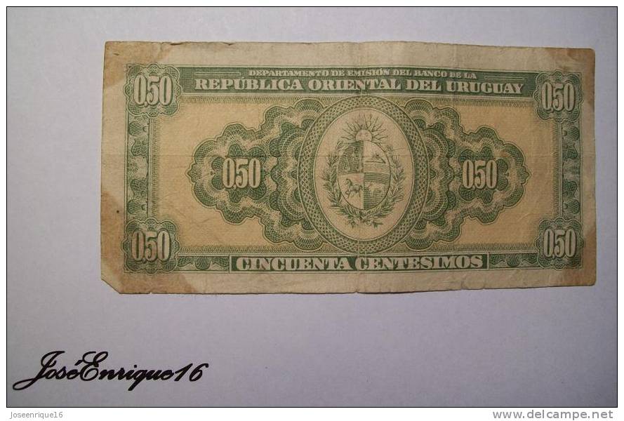 BILLETE 50 CENTESIMOS URUGUAY 1939 - Uruguay