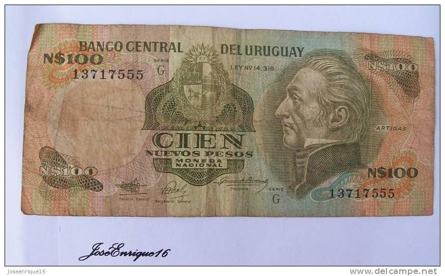 100 NUEVOS PESOS, BANCO CENTRAL DEL URUGUAY - Uruguay
