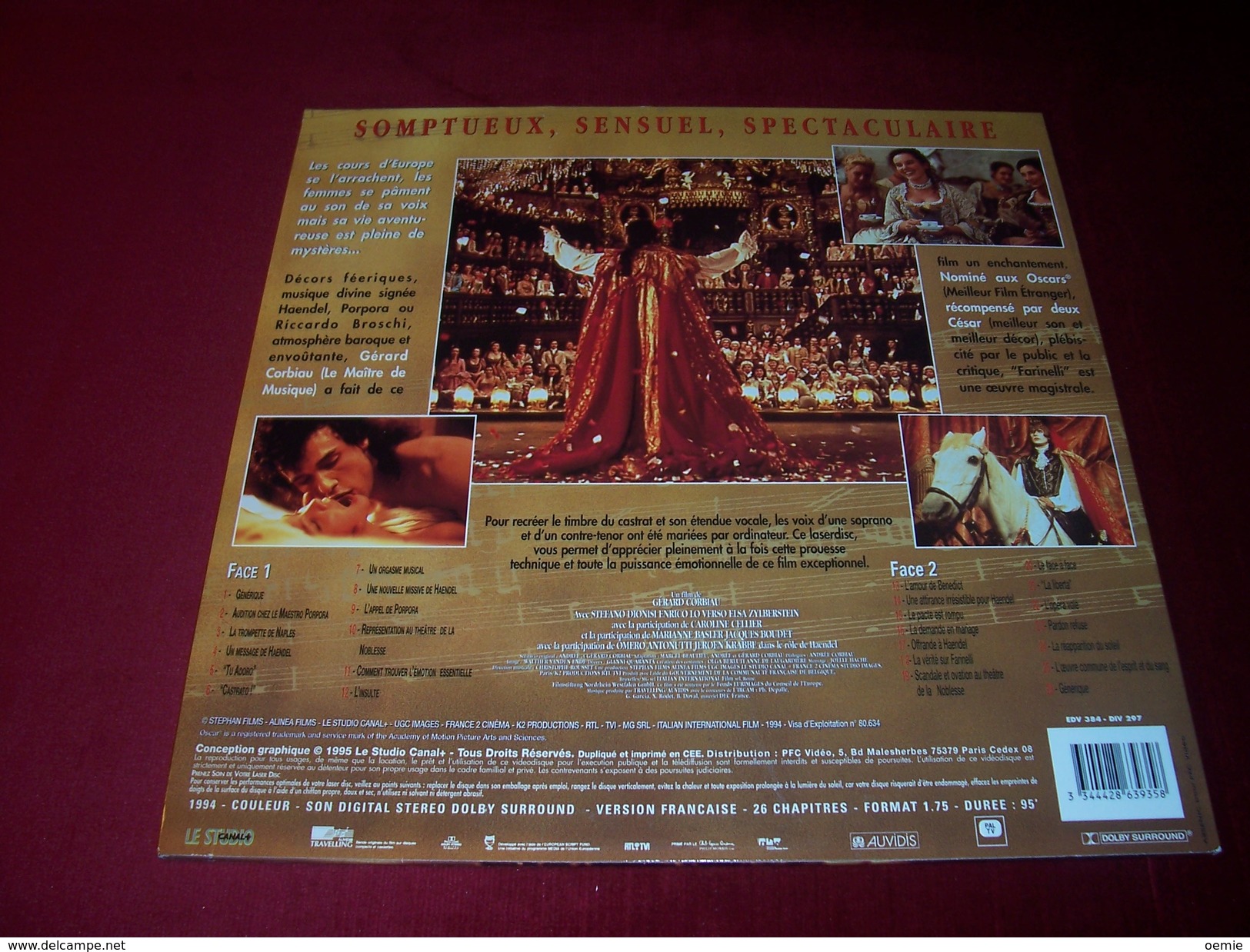 LASERDISC  CDV   °°°   FARINELLI   IL CASTRATO  OU S' ARRETE LE POUVOIR DE VOIX - Autres Formats