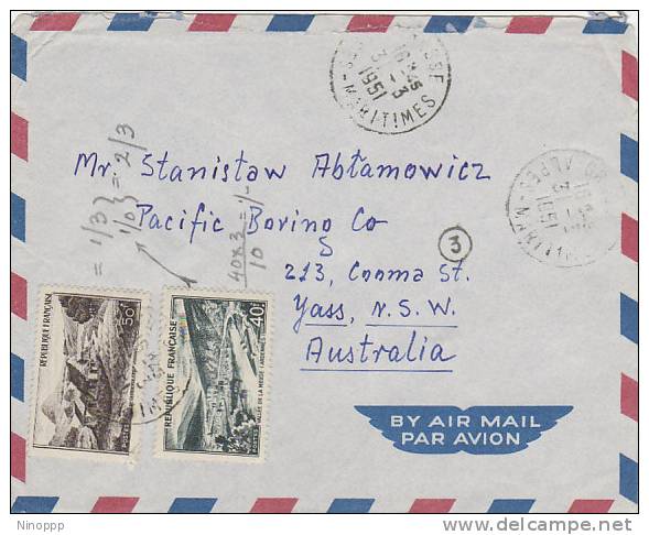 France-1951 Air Mail Cover Sent To Australia - Usados