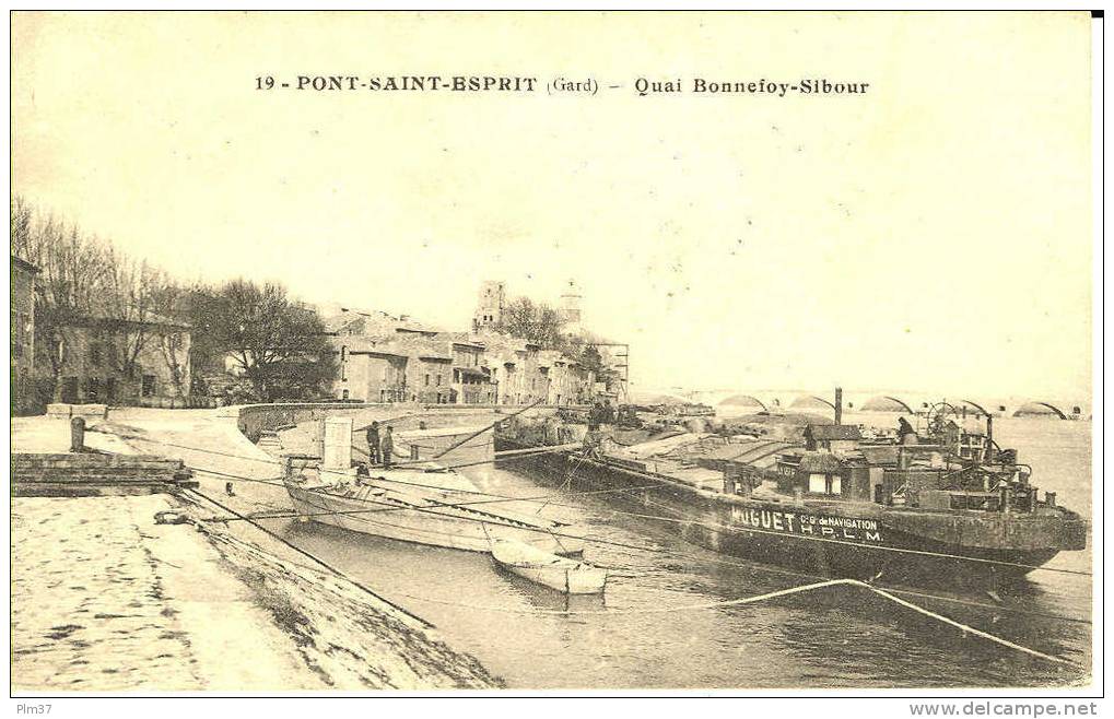 PONT SAINT ESPRIT - Quai Bonnefoy-Sibour  - Batellerie - Pont-Saint-Esprit