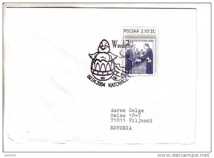 GOOD POLAND Postal Cover To ESTONIA 2004 - Good Stamped: Stamp On Stamp - Briefe U. Dokumente