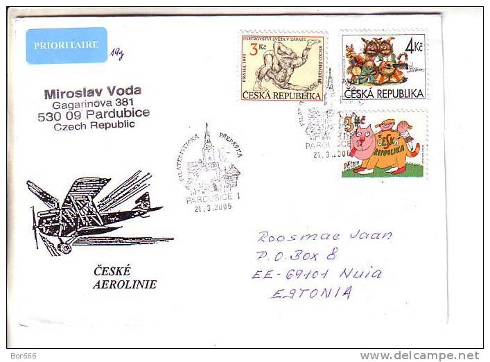 GOOD CZECH Postal Cover To ESTONIA 2006 - Good Stamped: Christmas ; Wrestling ; Cat - Other & Unclassified