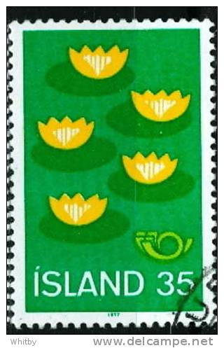 Iceland 1977 35k Water Lilies Issue #496 - Used Stamps