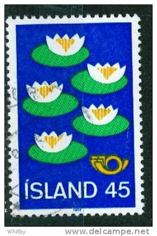 Iceland 1977 45k Water Lilies Issue #497 - Used Stamps