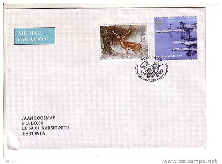 GOOD GB Postal Cover To ESTONIA 2003 - Good Stamped: Loch Assynt ; Deer - Briefe U. Dokumente