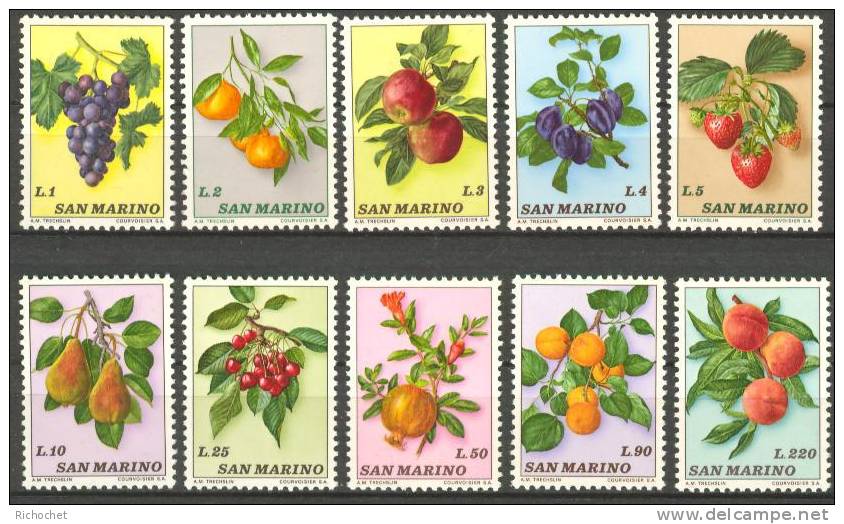 Saint-Marin N° 837 à 846 ** - Unused Stamps