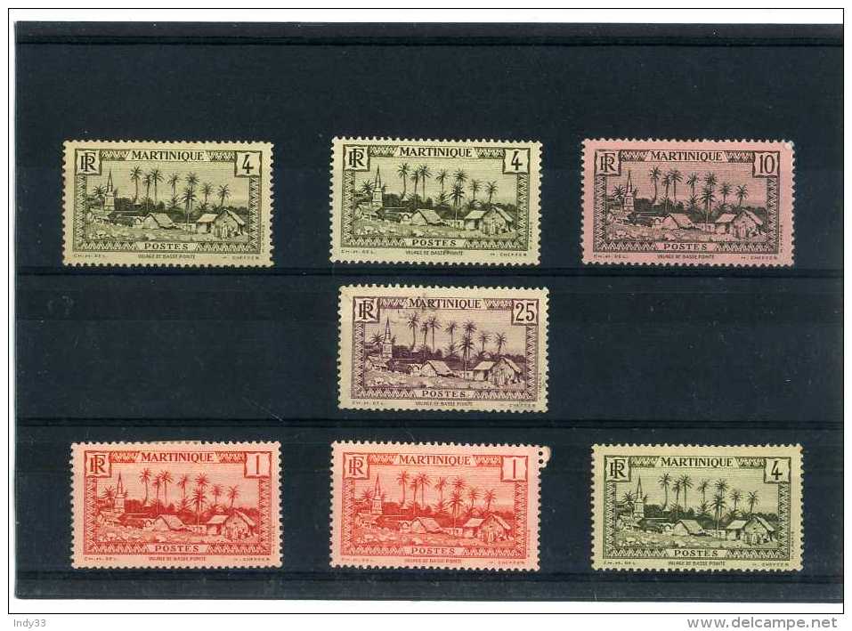 - FRANCE COLONIES .  TIMBRES DE MARTINIQUE 1933/40 . - Unused Stamps
