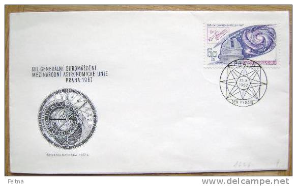 1967 CZECHOSLOVAKIA FDC CONGRESS OF ASTRONOMY UNION OBSERVATORY - Astronomia