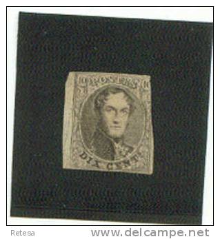 BELGIE  N10  MEDAILLON 1861 ( * ) NIET GESTEMPELD - 1858-1862 Médaillons (9/12)