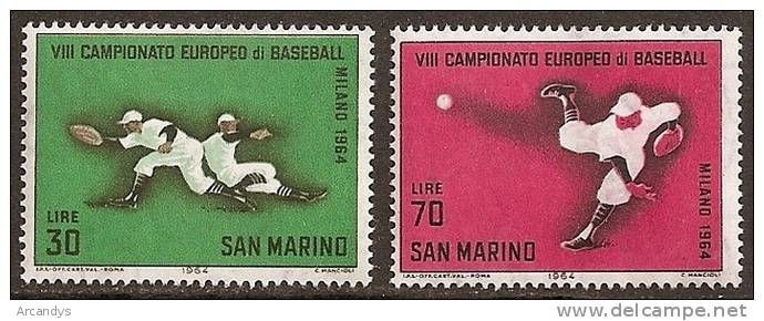 SAINT MARIN  1964  Baseball Players  Scott A115 N° 604/605 Neufs ** - Ongebruikt