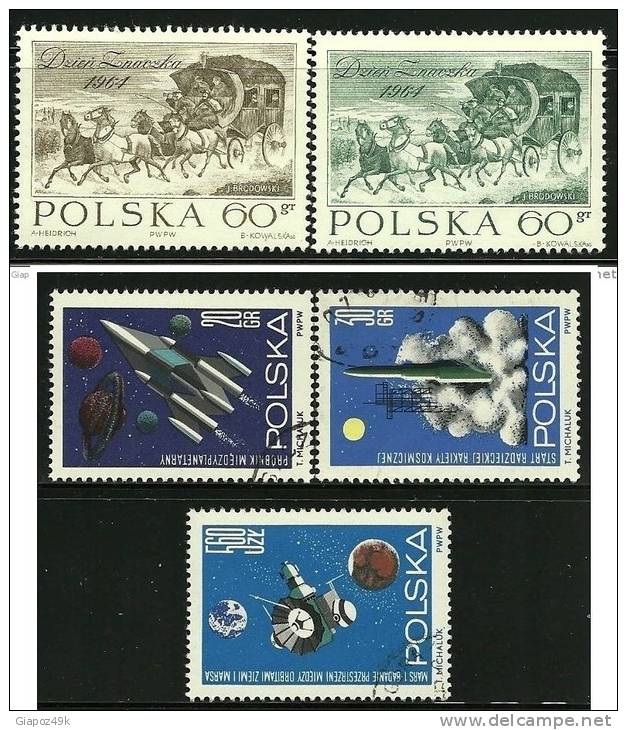 ● POLONIA 1964  DILIGENZA  N. 1530 / 31 *, Serie Completa + SPAZIO Usati - Cat. ? € - Lotto N. 781 /85 - Neufs