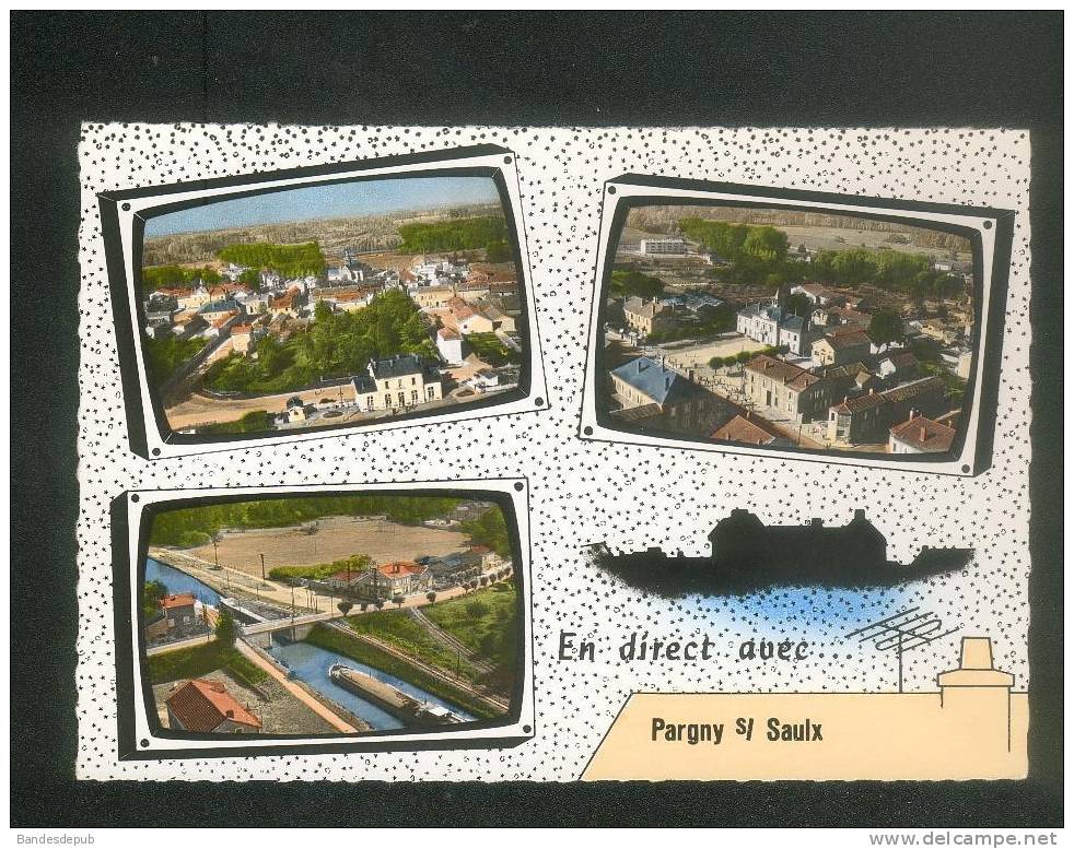 Pargny Sur Saulx (51) Multivues ( Vue Panoramique Vers Vallée Saulx Et Ornain Ecluse Canal Péniche Vue Aérienne LAPIE ) - Pargny Sur Saulx