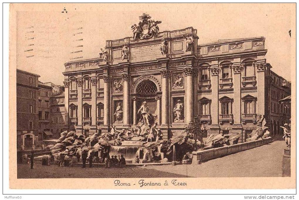 Italia 1929. Cartolina Di  ROMA  -  Fontana Di Trevi. - Fontana Di Trevi