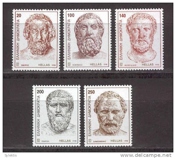 GREECE 1998  Ancient Greek Writers  SET MNH - Nuevos