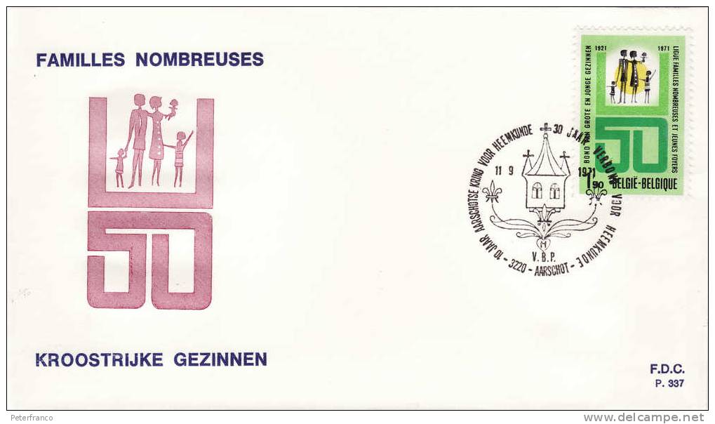 1971 Belgio - Famiglie Numerose FDC - Non Classés