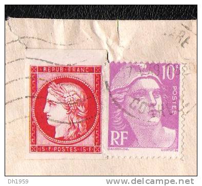 FRANCE N0. 830 SUR LETTRE AVEC MARIANNE DE GANDON 1949 BRIVE GARE CORREZE (19) POUR LONDRES LONDON GB - Lettres & Documents