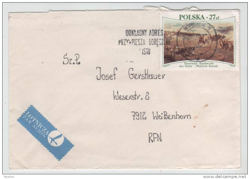 Poland Cover Sent To Germany Single Stamped - Lettres & Documents