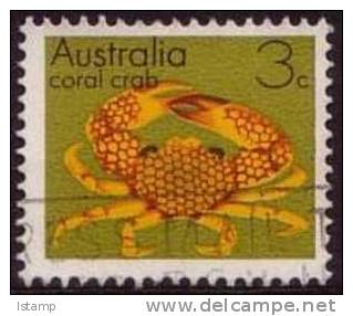 1973 - Australian Marine & Gemstone Definitive Issue 3c CORAL CRAB Stamp FU - Used Stamps