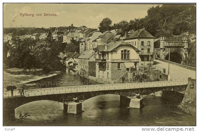 CP De KYLLBURG " Mit Brücke " Avec Cachet AMBULANT CÖLN-SAARBRÜCKEN 1910 . - Bitburg