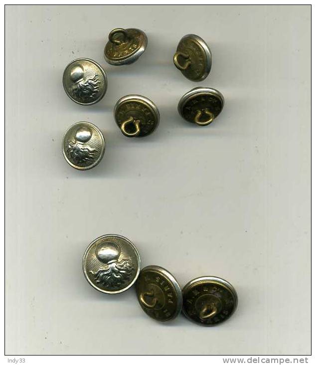 - MILITARIA . SUITE DE 6 PETITS BOUTONS + 3 GROS REFERENCES 17M PARIS ET 21M PARIS AU REVERS - Buttons