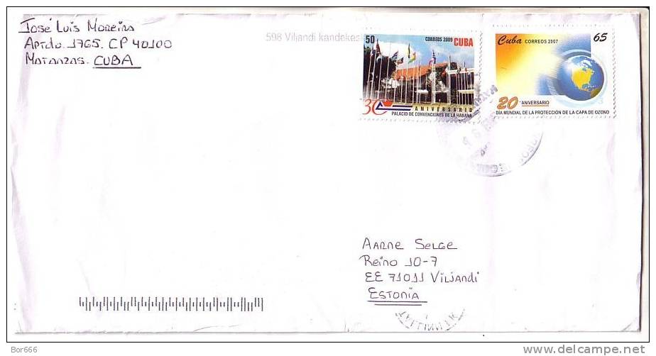 GOOD CUBA Postal Cover To ESTONIA 2010 - Good Stamped: Convencion ; Globe - Otros & Sin Clasificación