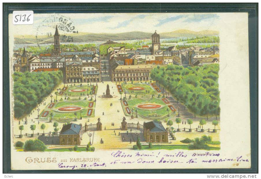 GRUSS AUS KARLSRUHE - LITHO - TB - Karlsruhe