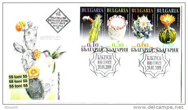 Bulgaria / Bulgarie 2009 Cactusses   4v.- FDC - Cactus